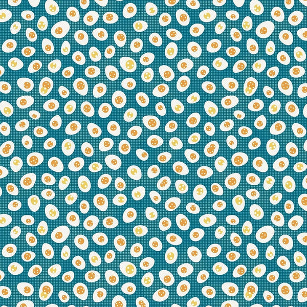 Eggs Blue/Teal - Sold by the Half Yard - Timna Tarr - Zooming Chickens - StudioE Fabrics - 7192-71