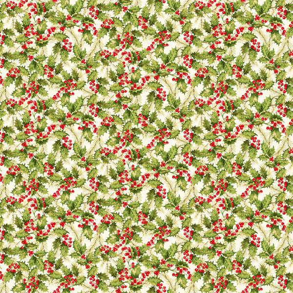 Holly Berry Park Holly Leaves and Berries - Sold by the Half Yard - Art Loft for StudioE Fabrics - E-7268-33