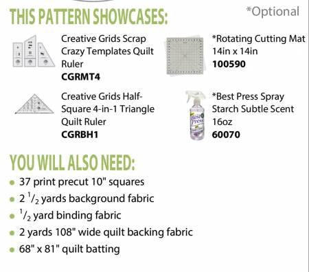 Scrap Crazy Bear Paw Quilt Pattern - 53” x 67” - Cut Loose Press - Layer Cake Pattern - CLPCBE001