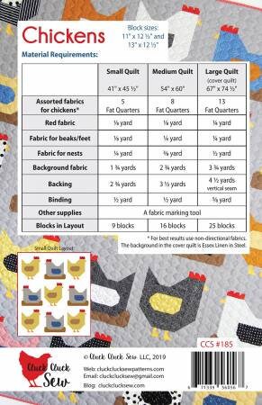 Chickens by Cluck Cluck Sew - Fat Quarter Quilt Pattern - 3 sizes - Fat Quarter Friendly - CCS185