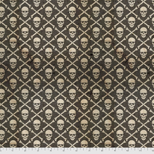 Crossbones Black - Sold by the Half Yard - Eclectic Elements - 100% Cotton - Tim Holtz for Free Spirit Fabrics - PWTH151.BLACK