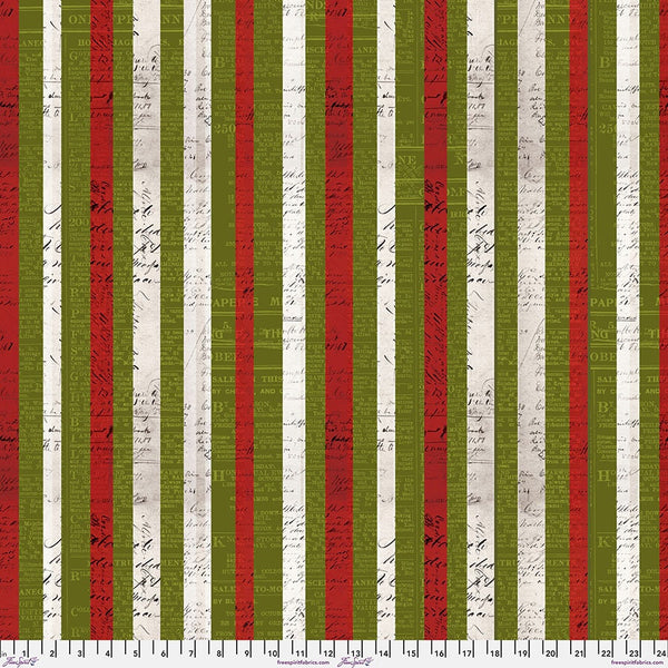 Christmas Stripe Flannel - Wonderland by Tim Holtz - Sold by the Half Yard - 2-ply Flannel - 100% Cotton - Free Spirit - FNTH002.MULTI