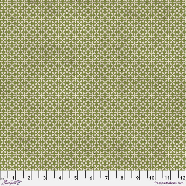 Leaf Medallion Flannel - Wonderland by Tim Holtz - Sold by the Half Yard - 2-ply Flannel - 100% Cotton - Free Spirit - FNTH008.GREEN