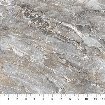 Warm Gray Marble 5 - Stonehenge Surfaces - Sold by the Half Yard - Northcott Fabrics - 25044-94