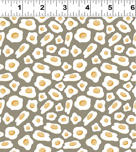 Fried Eggs Taupe - Sold by the Half Yard - Cluck Cluck Bloom - Teresa Magnuson - Clothworks - Y3793-62