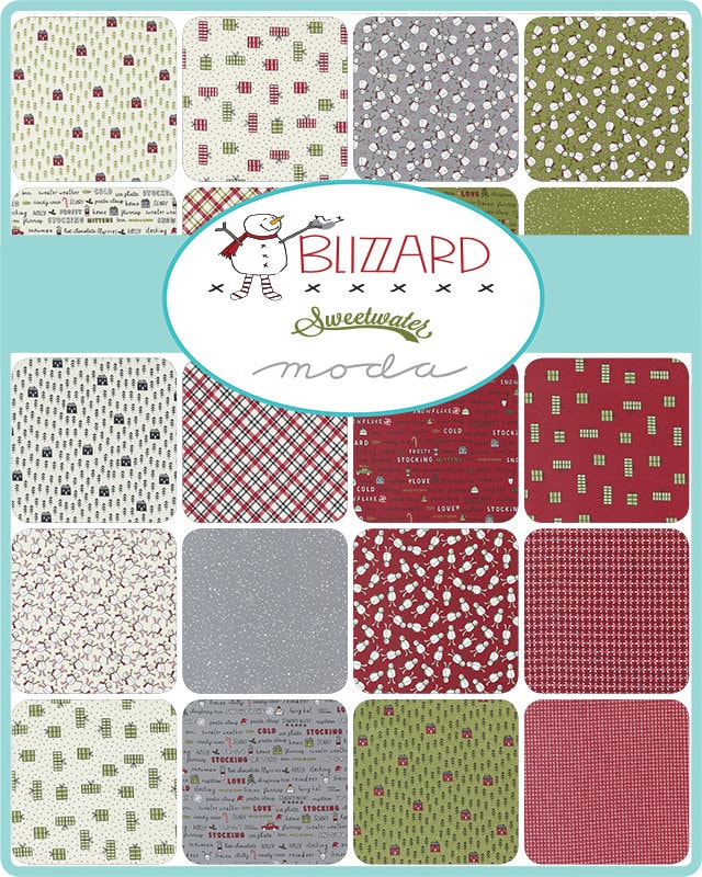 Sweetwater Blizzard Frosty Snowman in Vanilla - Sold by the Half Yard - Moda Fabrics -  100% Cotton - 55622 11