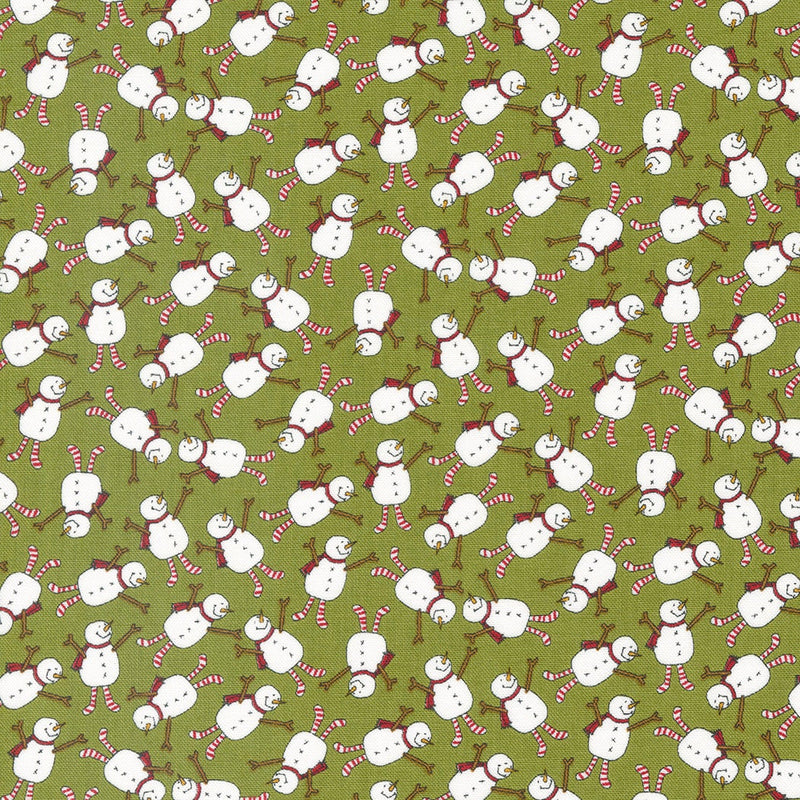 Sweetwater Blizzard Frosty Snowman in Pine - Sold by the Half Yard - Moda Fabrics -  100% Cotton - 55622 13