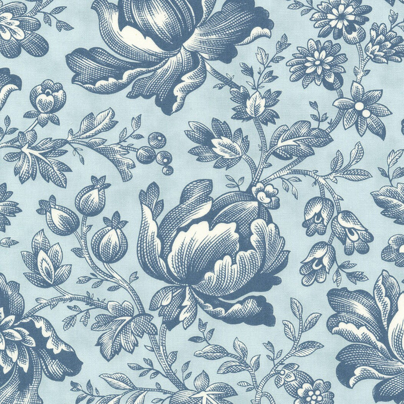 Floral Toile Cascade in Sky - Sold by the Half Yard - 3 Sisters for Moda Fabrics - 44320 13