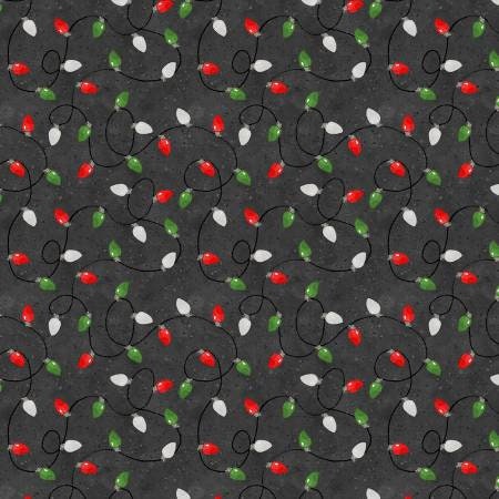 String Lights Black - Sold by the Half Yard - Baby It's Gnomes Out - Susan Winget for Wilmington Prints - 100% Cotton - 39806-913