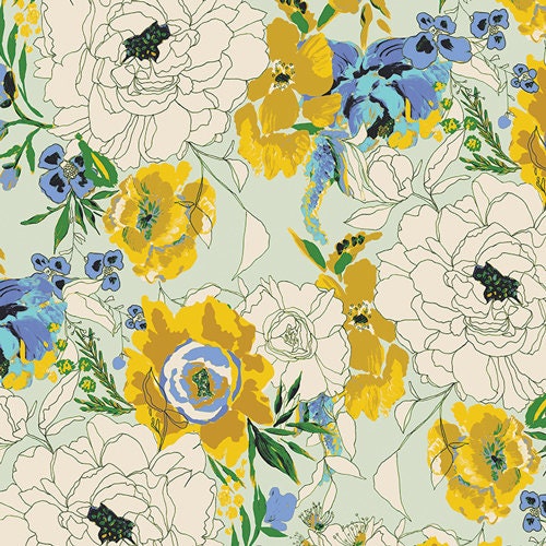 Charlotte's Garden Mist - Sold by the Half Yard - Charlotte by Bari J - Art Gallery Fabrics - 100% Cotton - CTT36700