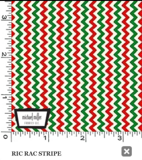 Ric Rac Stripe - Sold by the Half Yard - Christmas Rodeo - Michael Miller - CX103965-MULT