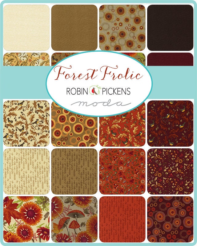 Leaf, Acorn, Mushroom in Orchard - Sold by the Half Yard - Forest Frolic - Robin Pickens for Moda - 48744 19