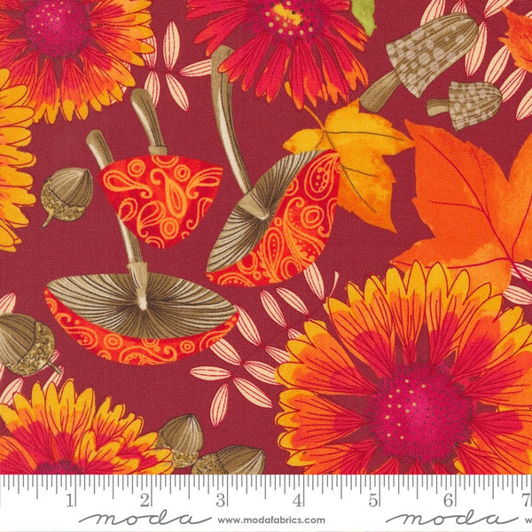 Indian Blanket Flowers in Cinnamon - Sold by the Half Yard - Forest Frolic - Robin Pickens for Moda - 48740 16