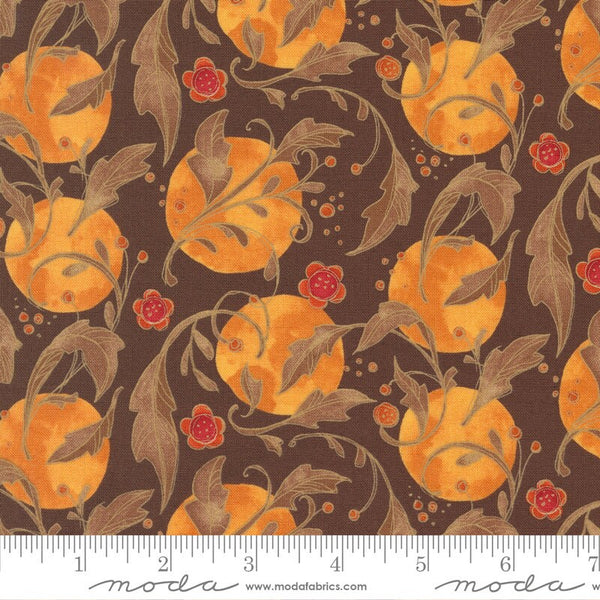 Swirly Leaves and Dots in Chocolate - Sold by the Half Yard - Forest Frolic - Robin Pickens for Moda - 48741 15