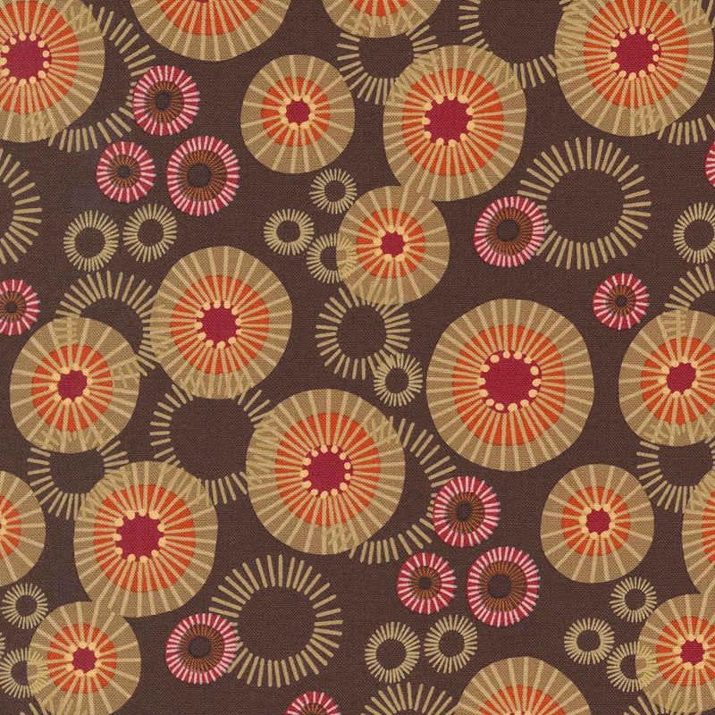 Mod Indian Blanket Flowers Chocolate - Sold by the Half Yard - Forest Frolic - Robin Pickens for Moda - 48743 15