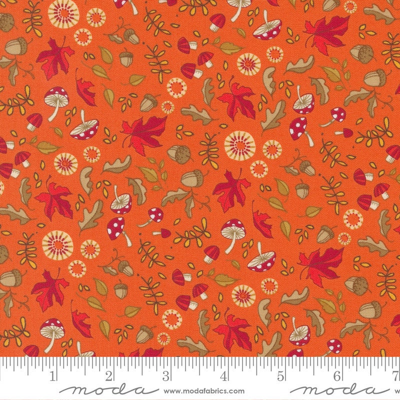 Leaf, Acorn, Mushroom in Orchard - Sold by the Half Yard - Forest Frolic - Robin Pickens for Moda - 48744 19