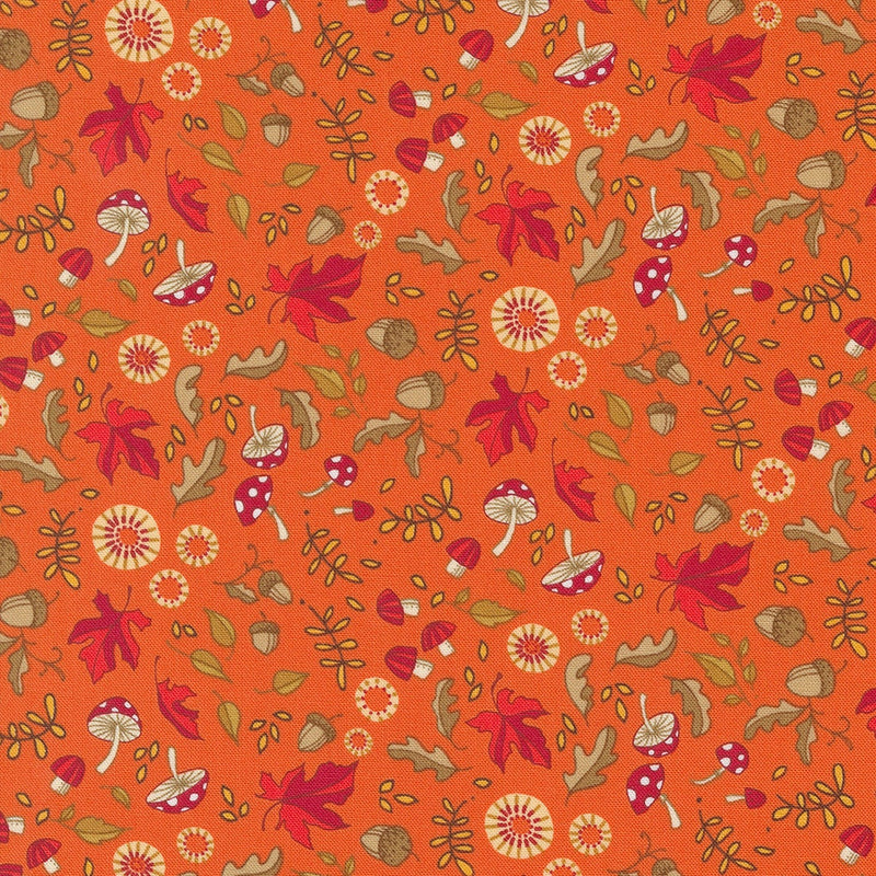 Leaf, Acorn, Mushroom in Orchard - Sold by the Half Yard - Forest Frolic - Robin Pickens for Moda - 48744 19