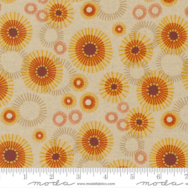 Mochi Linen Mod Indian Blanket Flowers Cream - Sold by the Half Yard - Forest Frolic - Robin Pickens for Moda - 48743 12L
