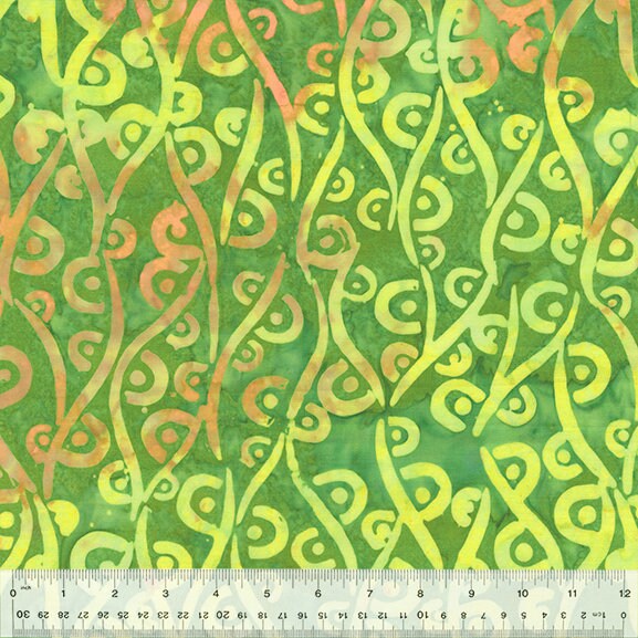 Splash Batiks Circular Waves “Lime” - Sold by the Half Yard - QE6 Splash Anthology Fabrics - 438Q-1