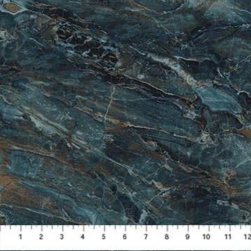 Dark Prussian Marble 5 - Stonehenge Surfaces - Sold by the Half Yard - Northcott Fabrics - 25044-68