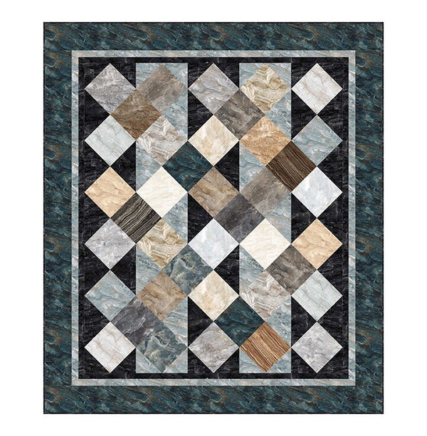City Sidewalks Quilt Pattern - 88" x 101.5" - Paper Pattern - Fabric Addict - Featuring Stonehenge Surfaces