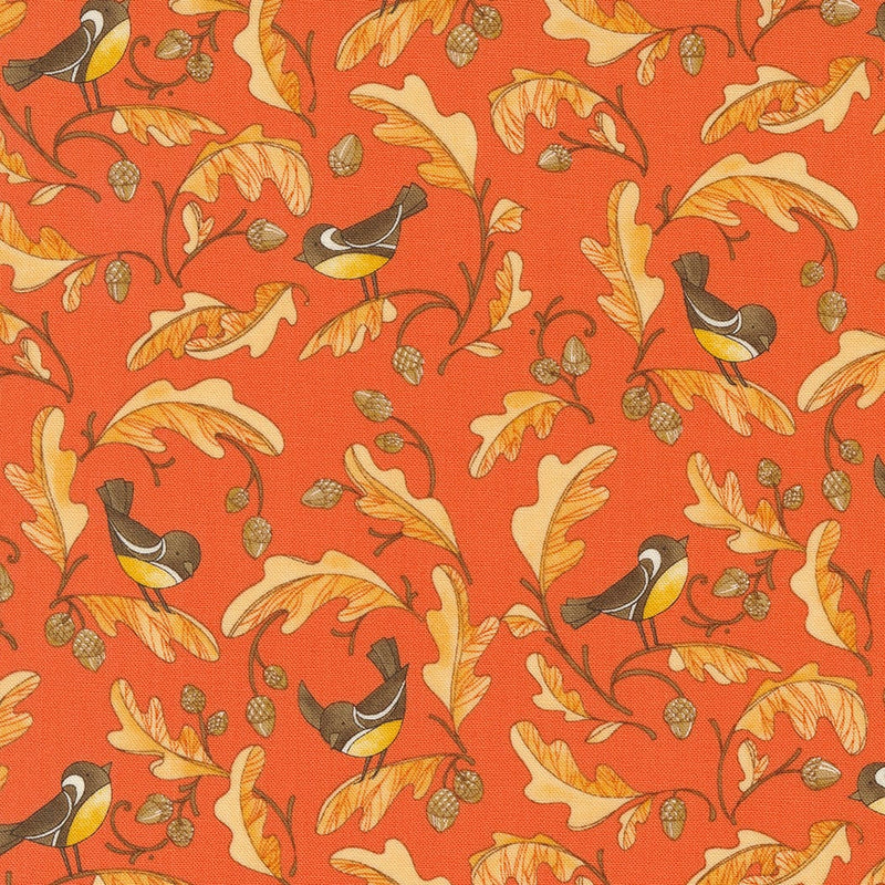 Chickadees and Acorns in Orchard - Sold by the Half Yard - Forest Frolic - Robin Pickens for Moda - 48742 18