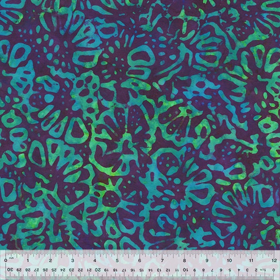 Splash Batiks Organic Floral "Orchid" - Sold by the Half Yard - QE6 Splash Anthology Fabrics - 436Q-4