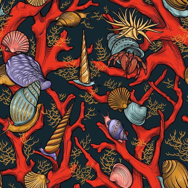 Coral Critters - Sold by the Half Yard - Mariana by Rachel Hauer - Free Spirit Fabrics - PWRH072.MULTI