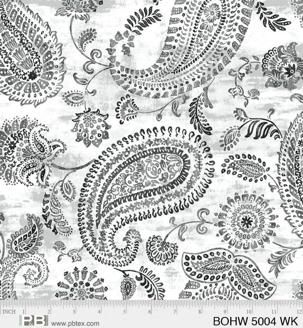 Bohemia White 108 Backing Fabric - P&B Textiles - 100% Cotton - Sold by the Half Yard - BOHW 5004 WK 108