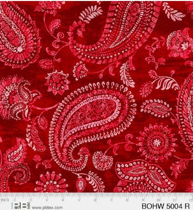 Bohemia Red 108 Backing Fabric - P&B Textiles - 100% Cotton - Sold by the Half Yard - BOHW 5004 R 108