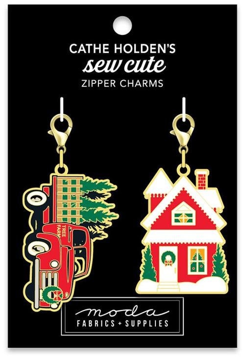 Truck and House Christmas Zipper Pulls by Cathe Holden - 2 ct - CH128