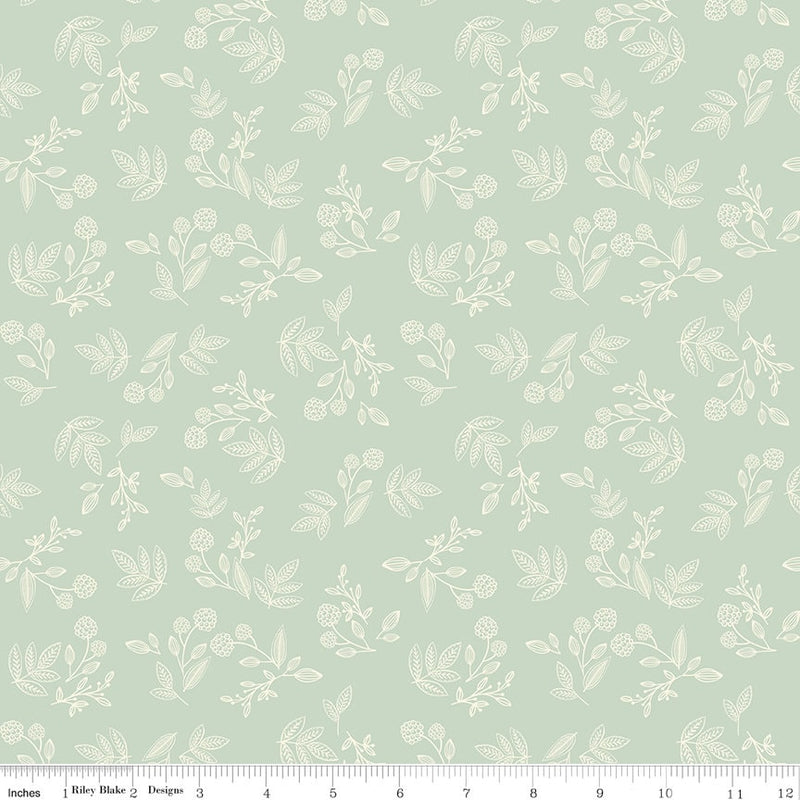 Sprigs in Tea Green - Shades of Autumn - Sold by the Half Yard - My Mind's Eye for Riley Blake Designs - C13474-TEAGREEN