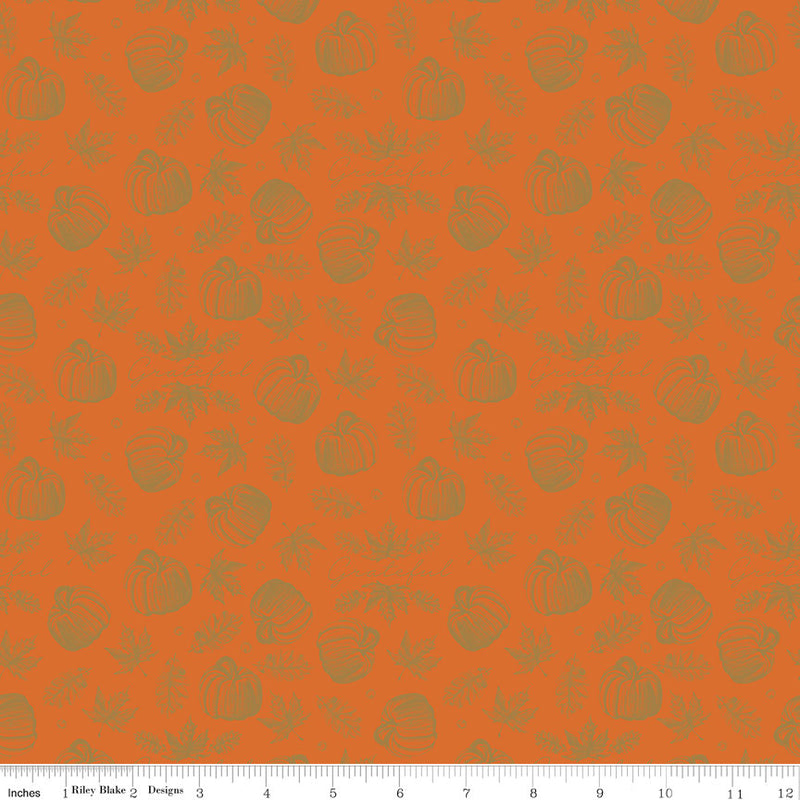 Autumn Icons Orange Sparkle - Shades of Autumn - Sold by the Half Yard - My Mind's Eye for Riley Blake Designs - C13475-ORANGE
