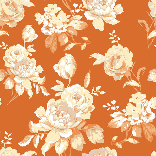 Main Floral Orange - Shades of Autumn - Sold by the Half Yard - My Mind's Eye for Riley Blake Designs - C13470-ORANGE