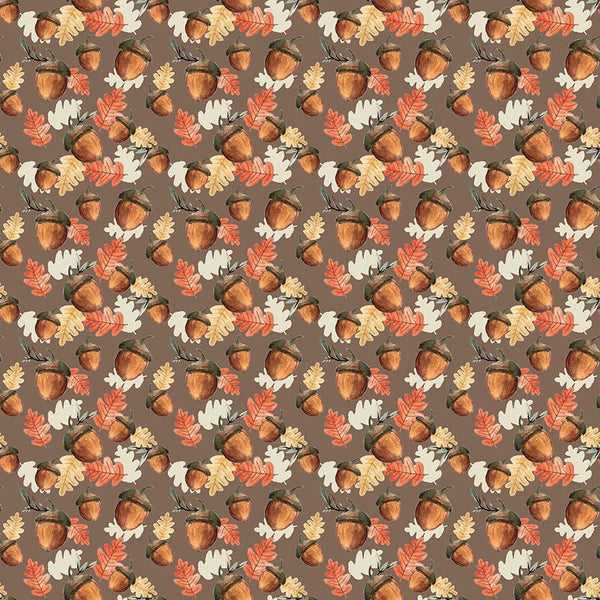 Acorns on Brown - Shades of Autumn - Sold by the Half Yard - My Mind's Eye for Riley Blake Designs - C13473-BROWN