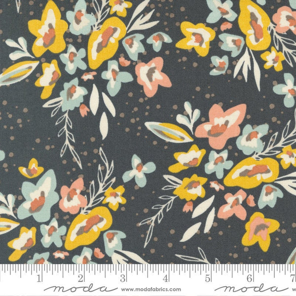 Spray and Sprig Florals Charcoal - Sold by the Half Yard - Dawn on the Prairie - Fancy That Design House for Moda - 45570 19