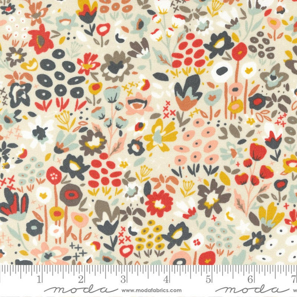 Meadow Walk Florals in Stone Path - Sold by the Half Yard - Dawn on the Prairie - Fancy That Design House for Moda - 45572 12