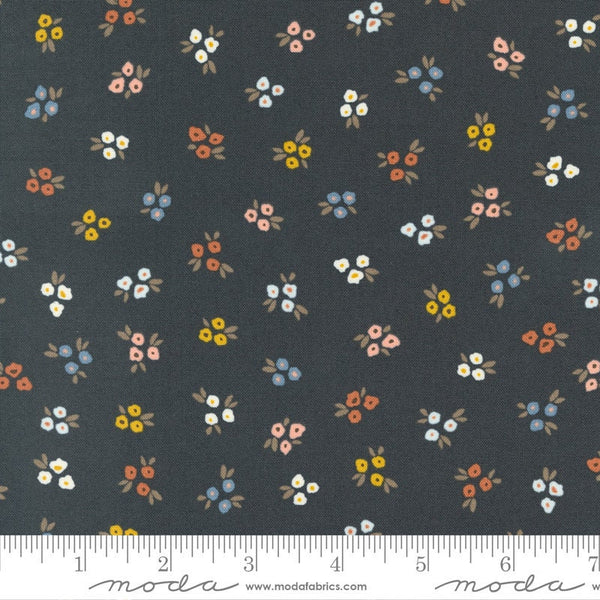 Sweet Ditsy Florals in Charcoal - Sold by the Half Yard - Dawn on the Prairie - Fancy That Design House for Moda - 45573 19