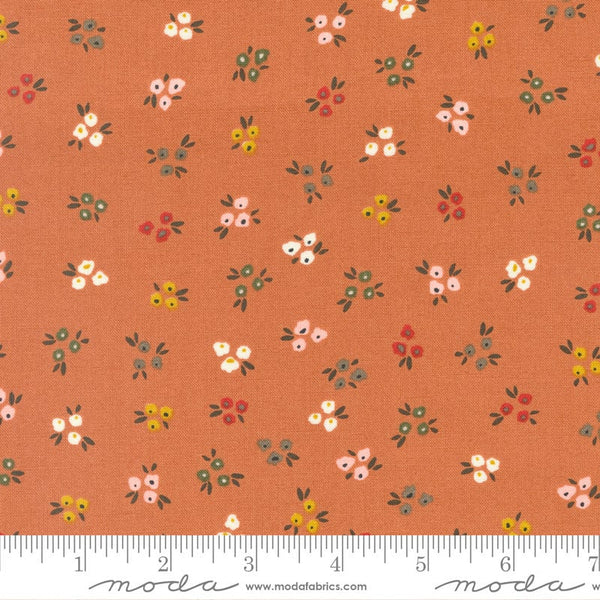 Sweet Ditsy Florals in Pumpkin Pie - Sold by the Half Yard - Dawn on the Prairie - Fancy That Design House for Moda - 45573 23