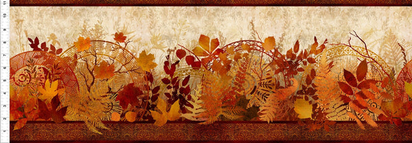 Border Stripe Reflections of Autumn II - Sold by the Half Yard - Jason Yenter for In the Beginning Fabrics - 20RA 1