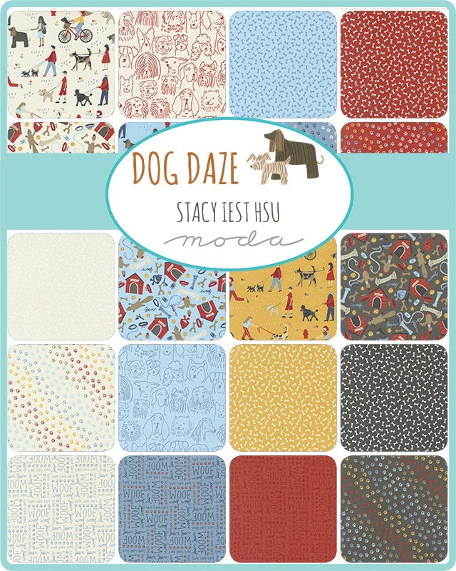 The Many Faces of Dogs Cream - Sold by the Half Yard - Dog Daze by Stacy Iest Hsu - 20842 11