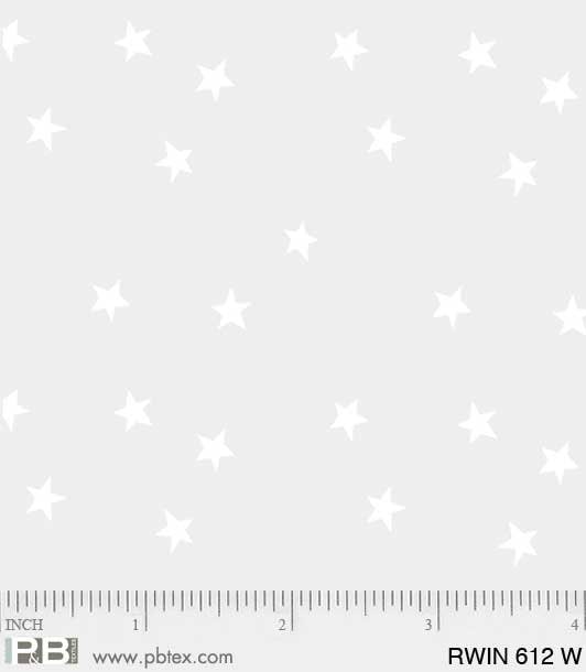 Tiny Stars White on White - Sold by the Half Yard - Ramblings P&B Textiles - RWIN 612 W