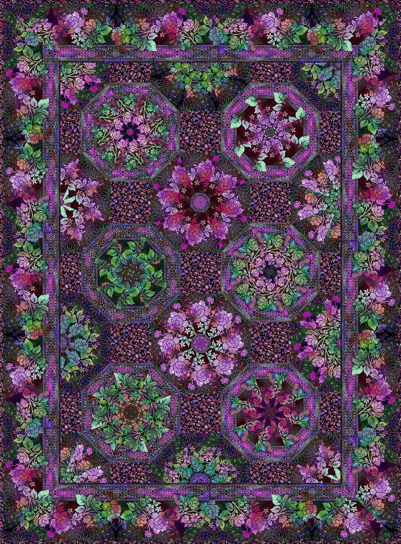 Magenta Halcyon II Kaleidoscope Quilt Kit by Jason Yenter for In The Beginning fabrics - 64" x 86.5"