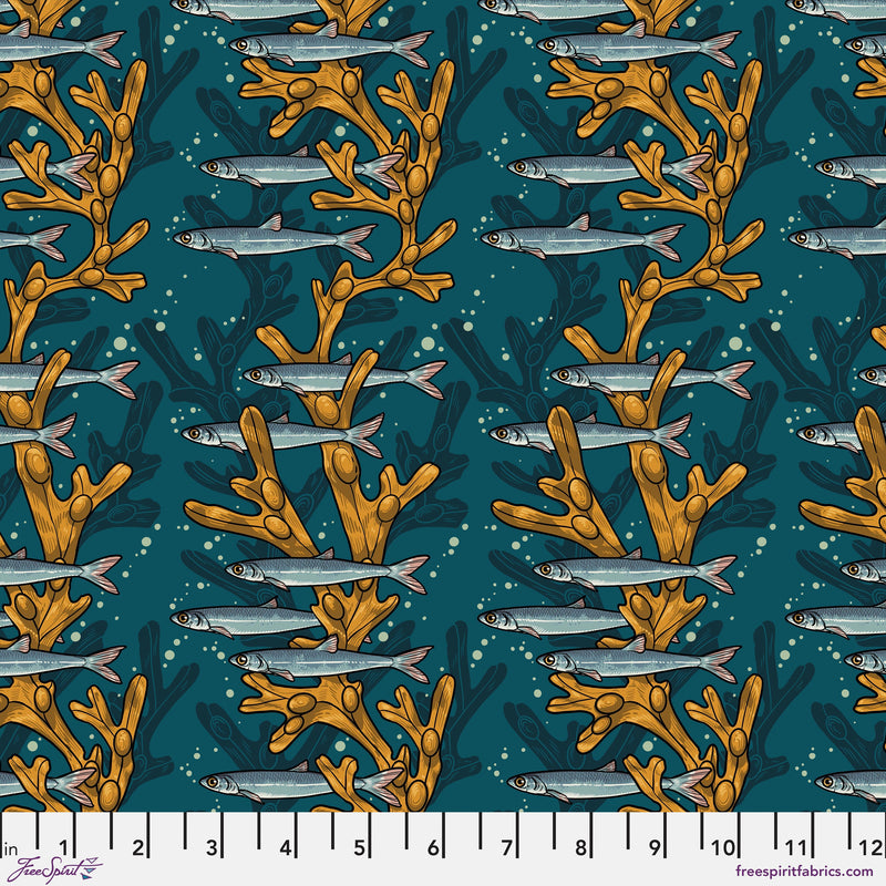 Artful Anchovy - Sold by the Half Yard - Mariana by Rachel Hauer - Free Spirit Fabrics - PWRH081.TEAL