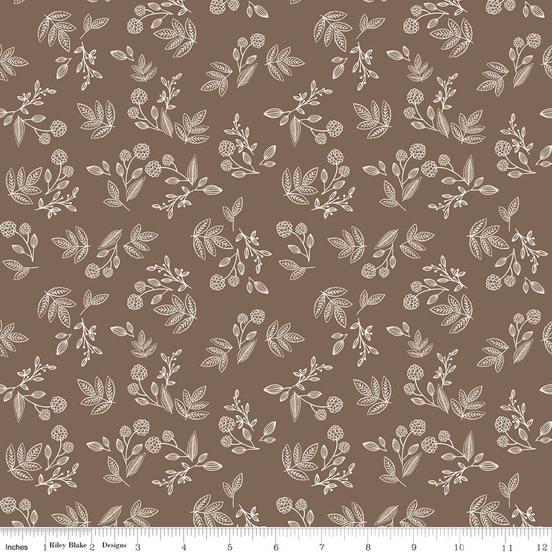 Sprigs Brown - Shades of Autumn - Sold by the Half Yard - My Mind's Eye for Riley Blake Designs - C13474-BROWN