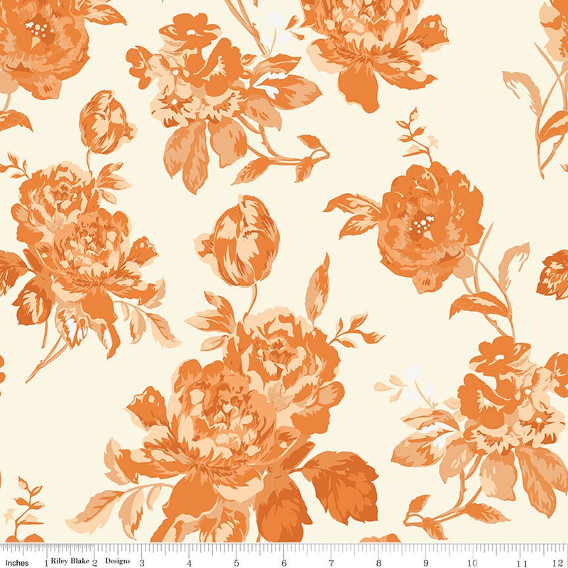 Main Floral Cream - Shades of Autumn - Sold by the Half Yard - My Mind's Eye for Riley Blake Designs - C13470-CREAM