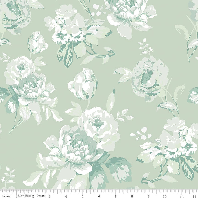 Main Floral Tea Green - Shades of Autumn - Sold by the Half Yard - My Mind's Eye for Riley Blake Designs - C13470-TEAGREEN