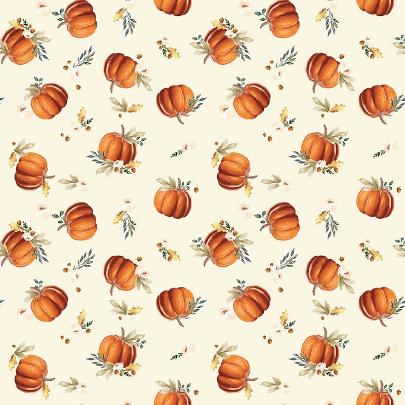 Pumpkins on Cream - Shades of Autumn - Sold by the Half Yard - My Mind's Eye for Riley Blake Designs - C13471-CREAM