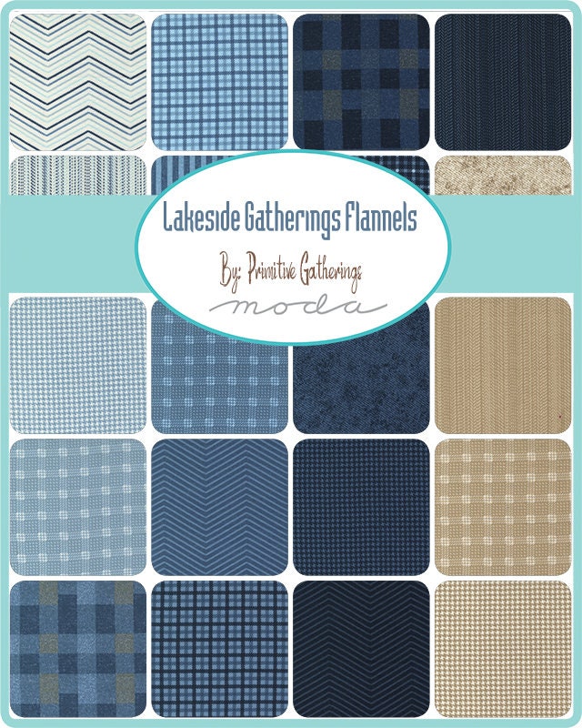 Houndstooth Flannel Sand & Cloud - Sold by the Half Yard - Lakeside Gatherings by Primintive Gatherings for Moda Fabrics - 49226 21F