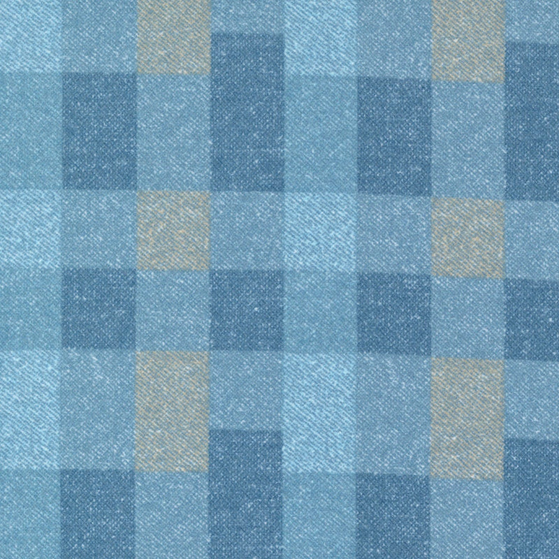 Color Blocks Plaid Flannel Sky - Sold by the Half Yard - Lakeside Gatherings by Primintive Gatherings for Moda Fabrics - 49220 13F